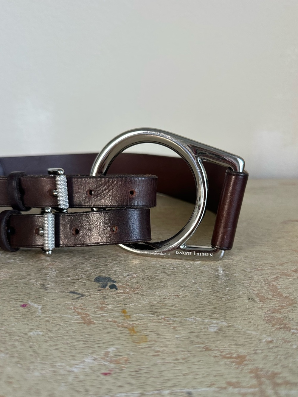 Ralph Lauren Brown Leather O Ring Buckle Strap Belt - Picture 7 of 15